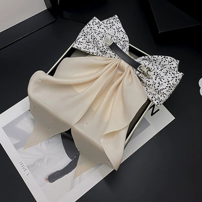 Women's Elegant Sweet Bow Knot Cloth Pearl Hair Clip Hair Tie