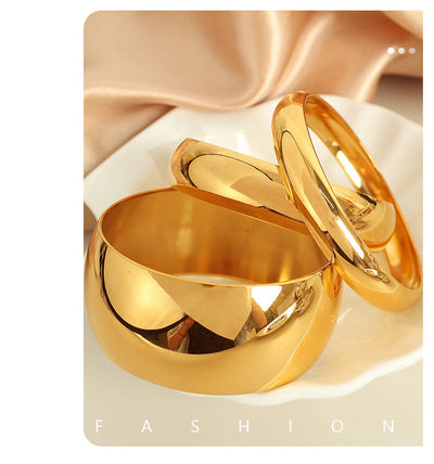 Simple Style Solid Color Titanium Steel Bangle In Bulk