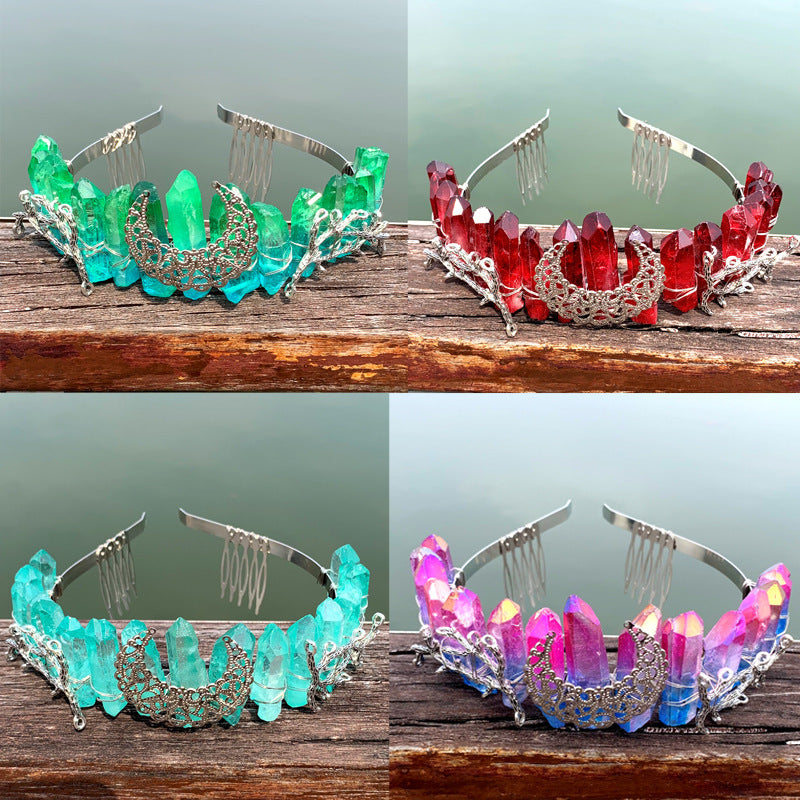 fashion moon crown alloy hollow out crown