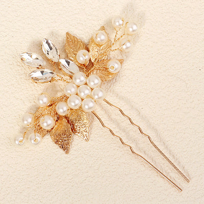 Women's Simple Style Flower Imitation Pearl Alloy Rhinestone Insert comb