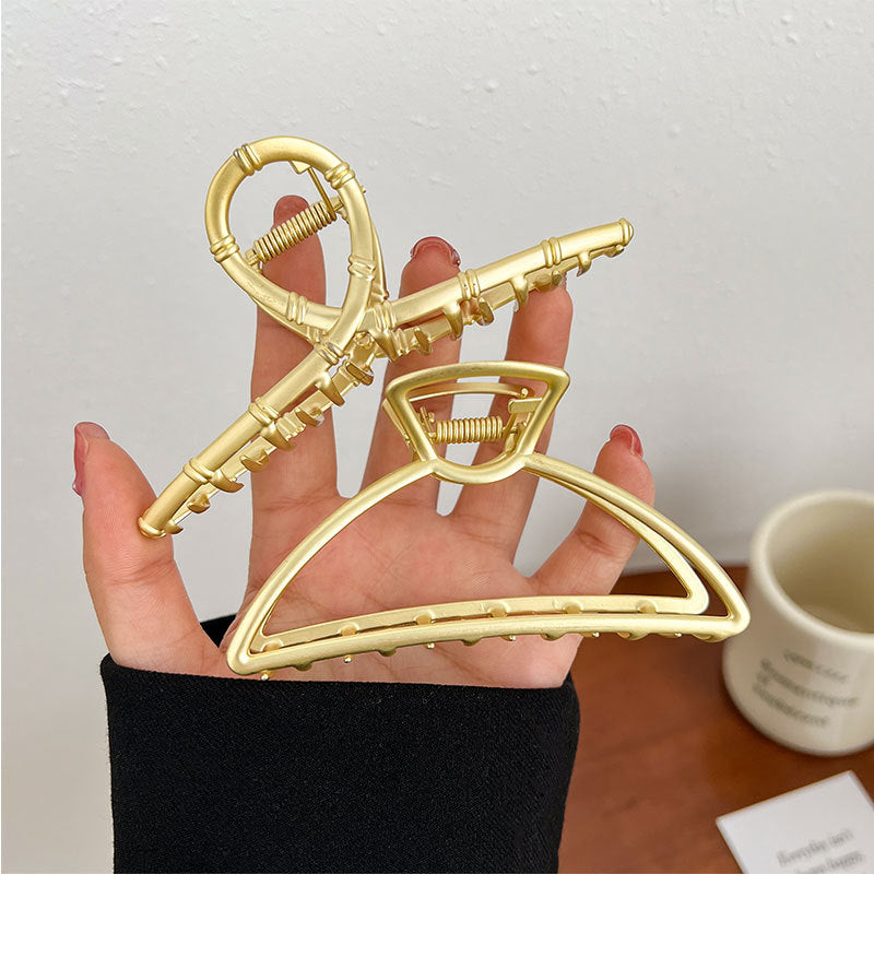 retro geometric alloy plating hair claws