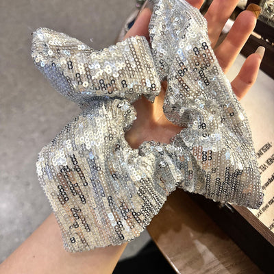 Women's Shiny Solid Color Sequins Hair Tie