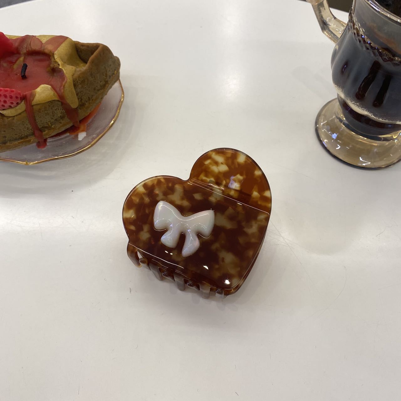 Women's Simple Style Heart Shape Bow Knot Acetic acid sheets Hair Claws