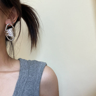 1 Pair Casual Simple Style Geometric Hollow Out Copper Ear Studs