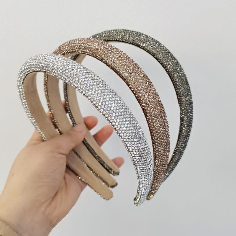 Women's Casual Simple Style Streetwear Solid Color Cloth Inlay Artificial Rhinestones Hair Band