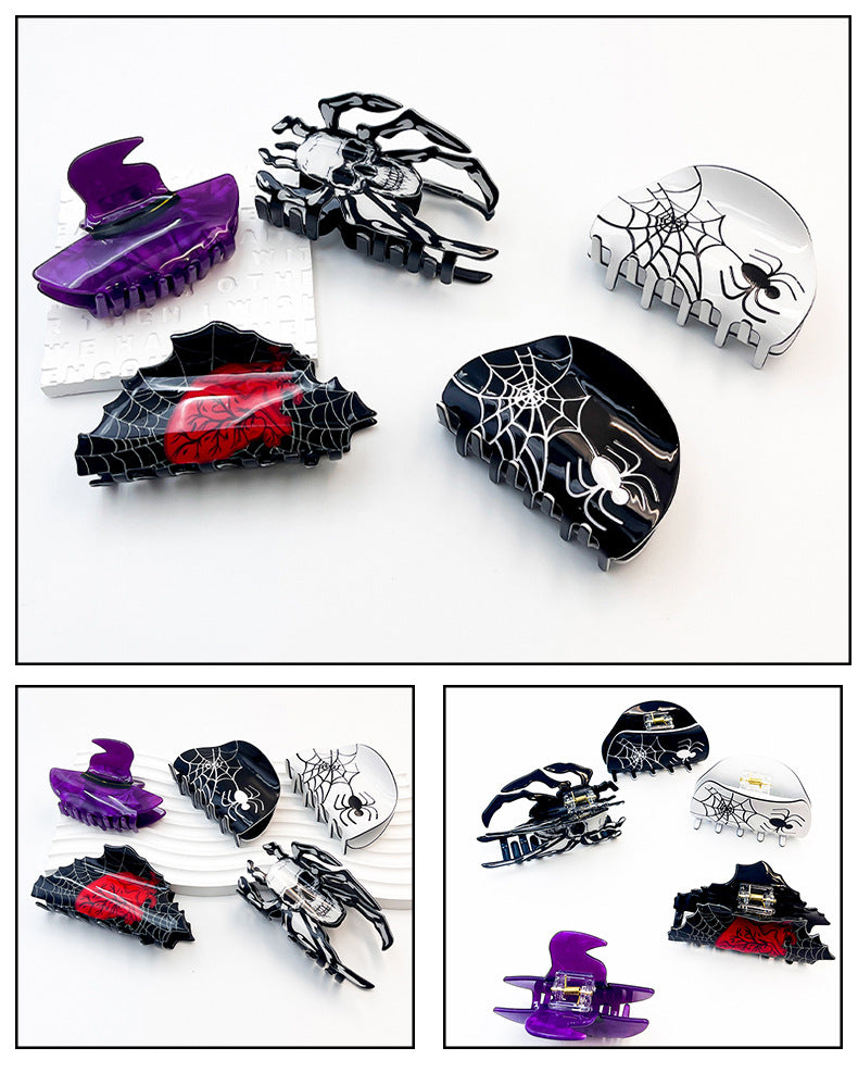 Halloween Simple Style Streetwear Women's Spider Spider Web Arylic Hair Claws