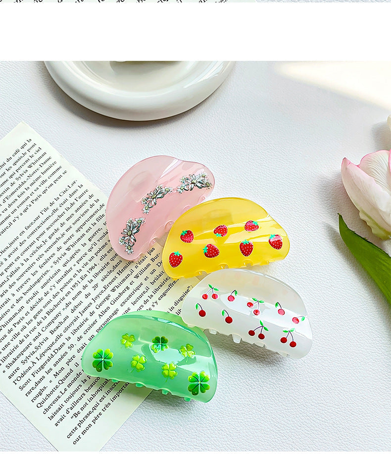 simple style fruit arylic handmade hair claws