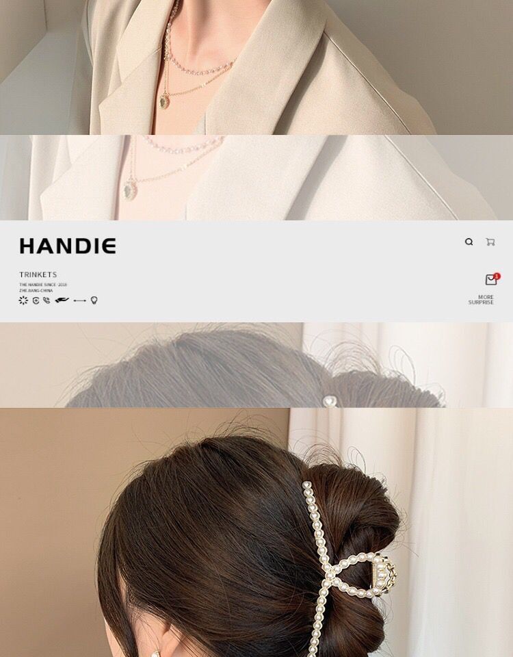 Women's Simple Style Solid Color Metal Plating Inlay Rhinestones Pearl Hair Claws