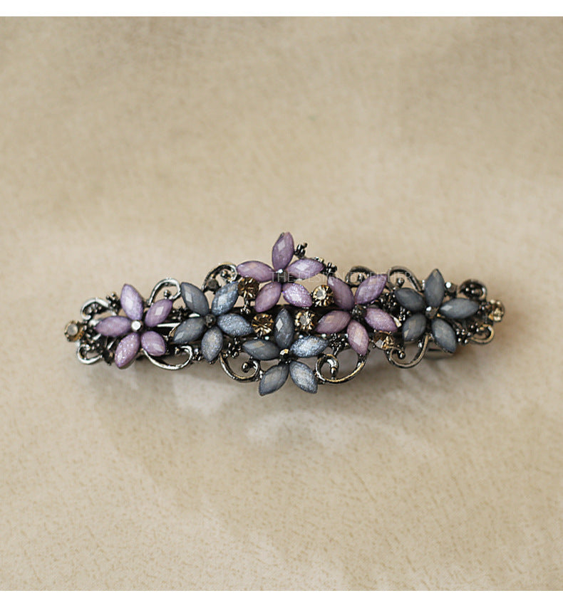 elegant flower rhinestone handmade diamond hair clip