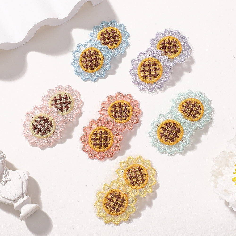 Kid'S Cute Pastoral Sunflower Flower Hair Clip