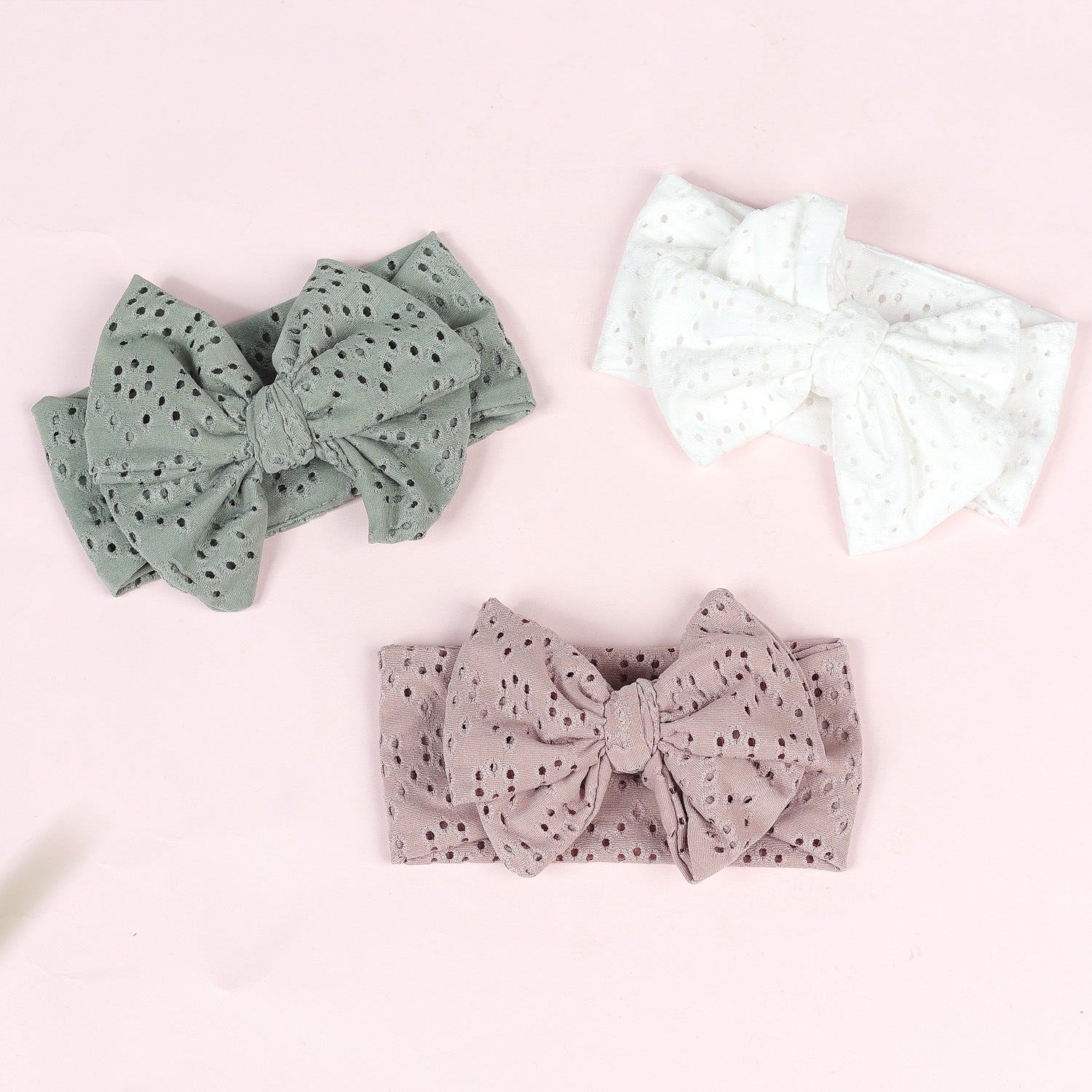pastoral polka dots cloth bowknot hollow out hair band