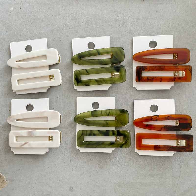 simple style geometric acetic acid sheets hair clip 1 pair