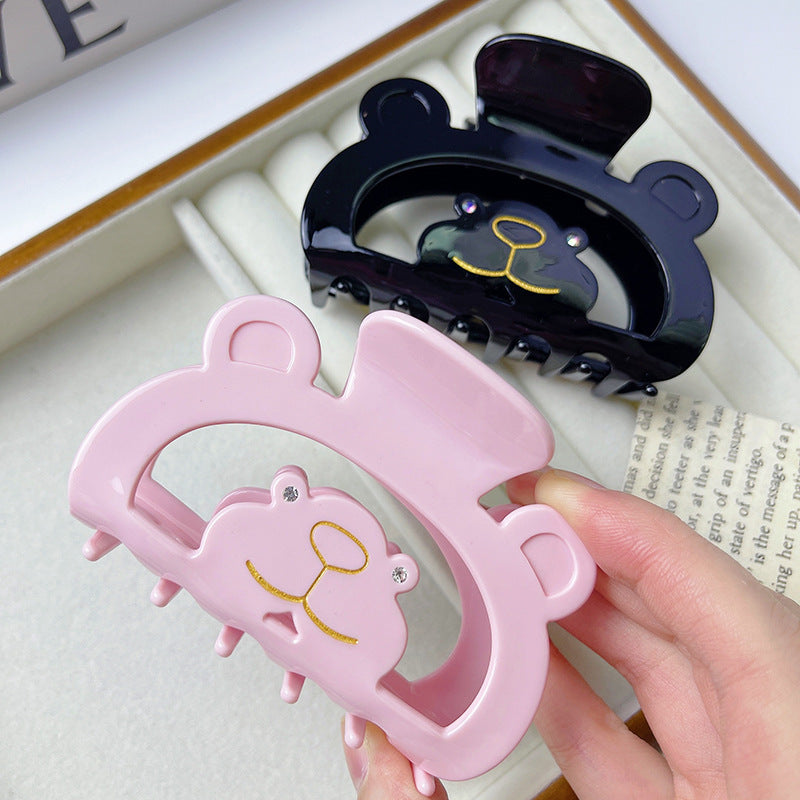 Simple Style Solid Color Acetic acid sheets Inlay Zircon Hair Clip 1 Piece