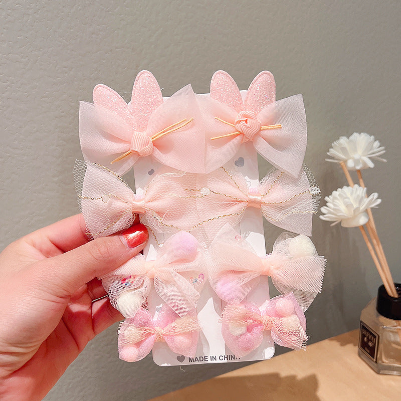 Girl'S Sweet Bow Knot Cloth Hair Clip