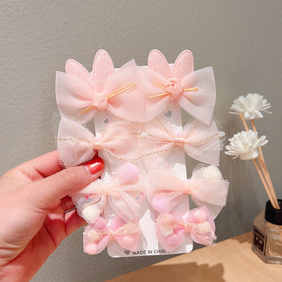 Girl'S Sweet Bow Knot Cloth Hair Clip