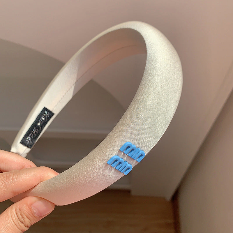 Macaron Color Series Letters Headband Satin High Skull Top Small Fresh Headband Face Wash Hair Pressing Hairpin Hair Accessories Headwear