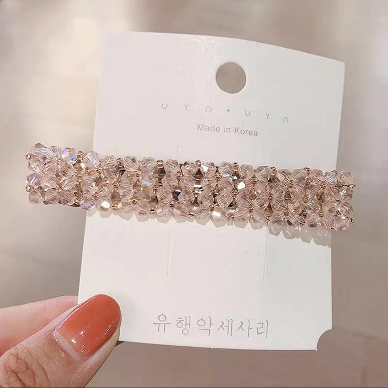 fashion geometric glass metal hair clip 1 piece