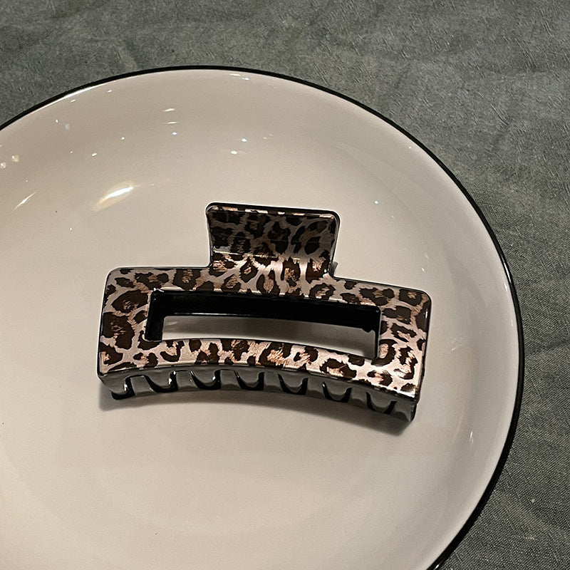 simple style cows plaid cheetah print plastic stoving varnish hollow out hair claws