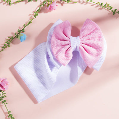 fashion children's solid color double-layer bowknot hairband