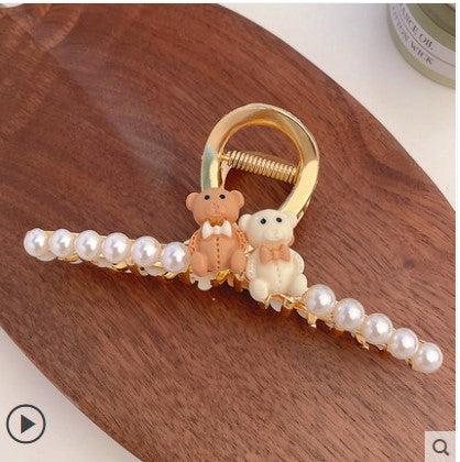 fashion flower metal plating artificial rhinestones hair claws 1 piece