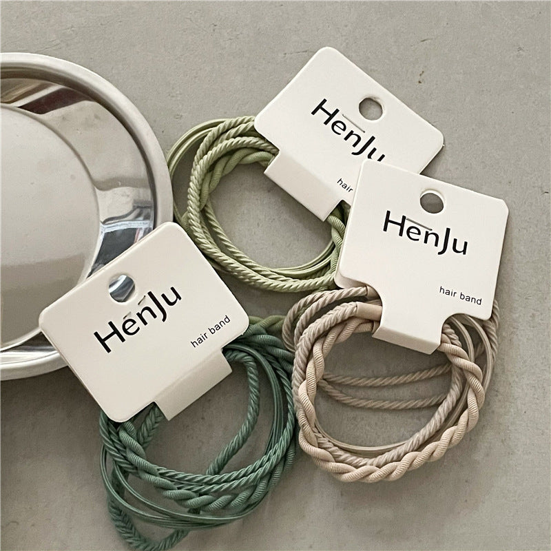 simple style solid color cloth hair tie 1 set
