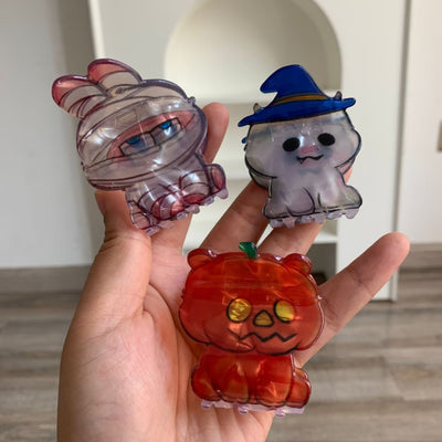 Halloween Little Ghost Acrylic Jaw Clip Niche Creative Design Small and Medium Hair Claw Shark Clip New Hair Accessories