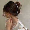 simple style geometric artificial pearl handmade hair claws 1 piece