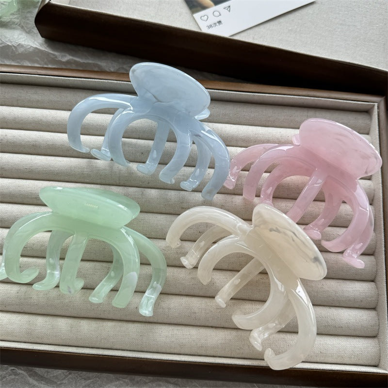 Women's Elegant Solid Color Plastic Hair Claws