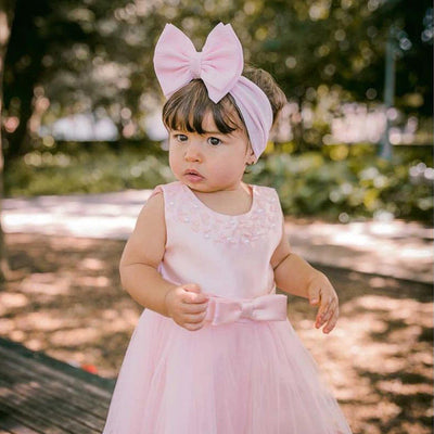 fashion children's solid color double-layer bowknot hairband