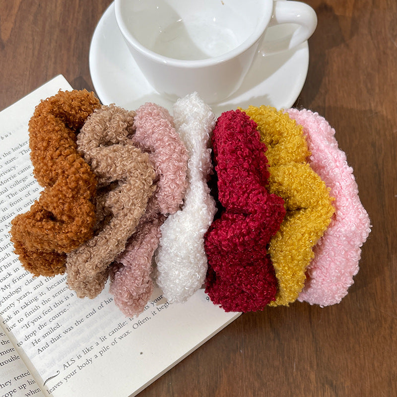 Women's Simple Style Solid Color Fleece Hair Tie