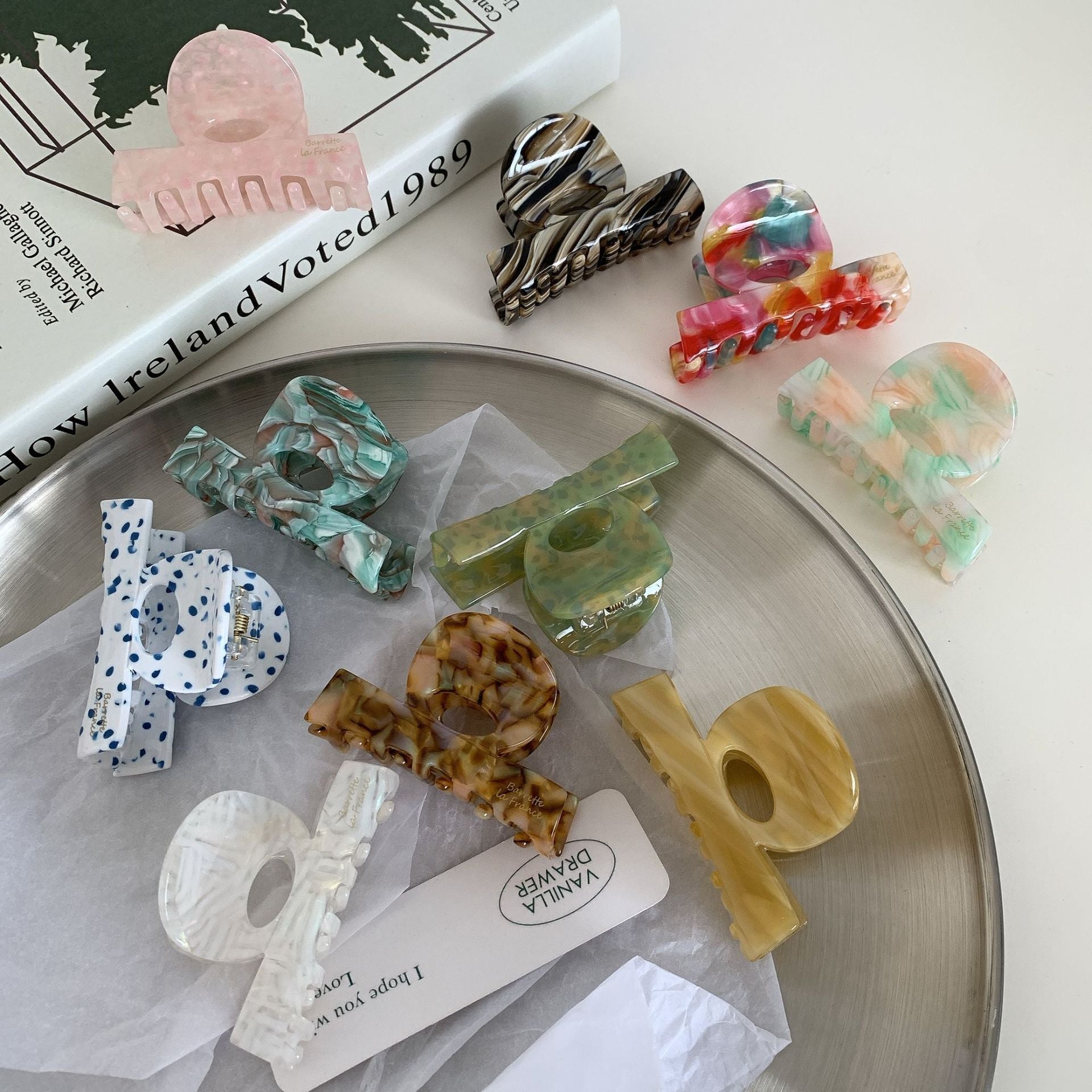 simple style polka dots acetic acid sheets hair claws