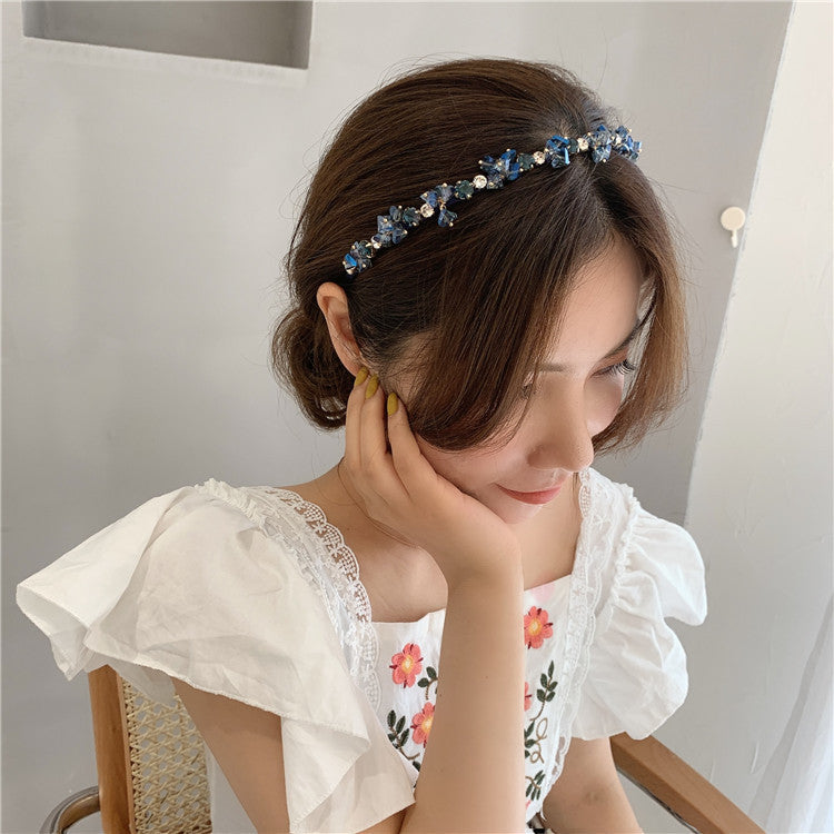 luxurious geometric artificial crystal hair band