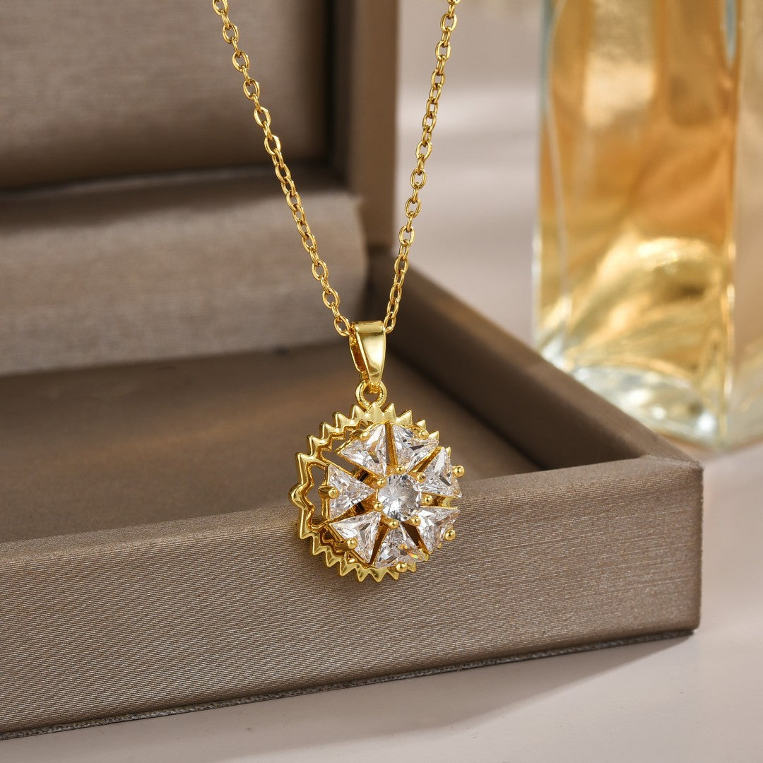 Jewelry Simple Style Classic Style Printing Titanium Steel Zircon Inlay Pendant Necklace