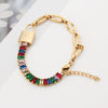 Elegant Streetwear Rectangle Titanium Steel Zircon Bracelets In Bulk