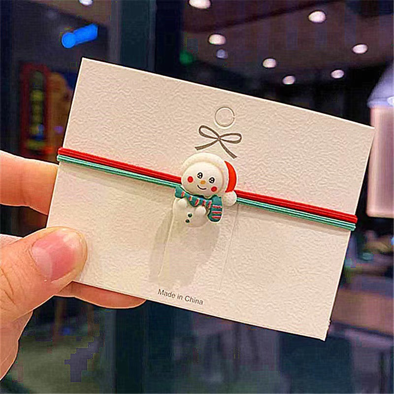 Christmas Cute Women's Christmas Tree Santa Claus Snowman Plastic Hair Tie