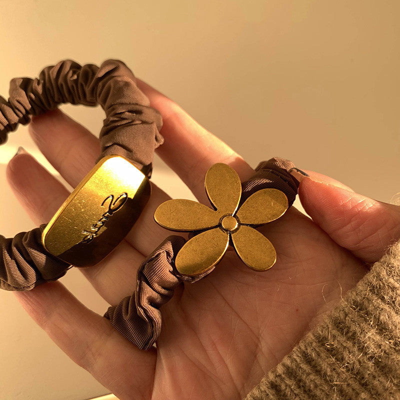 Women's Casual Simple Style Letter Flower Metal Hair Tie