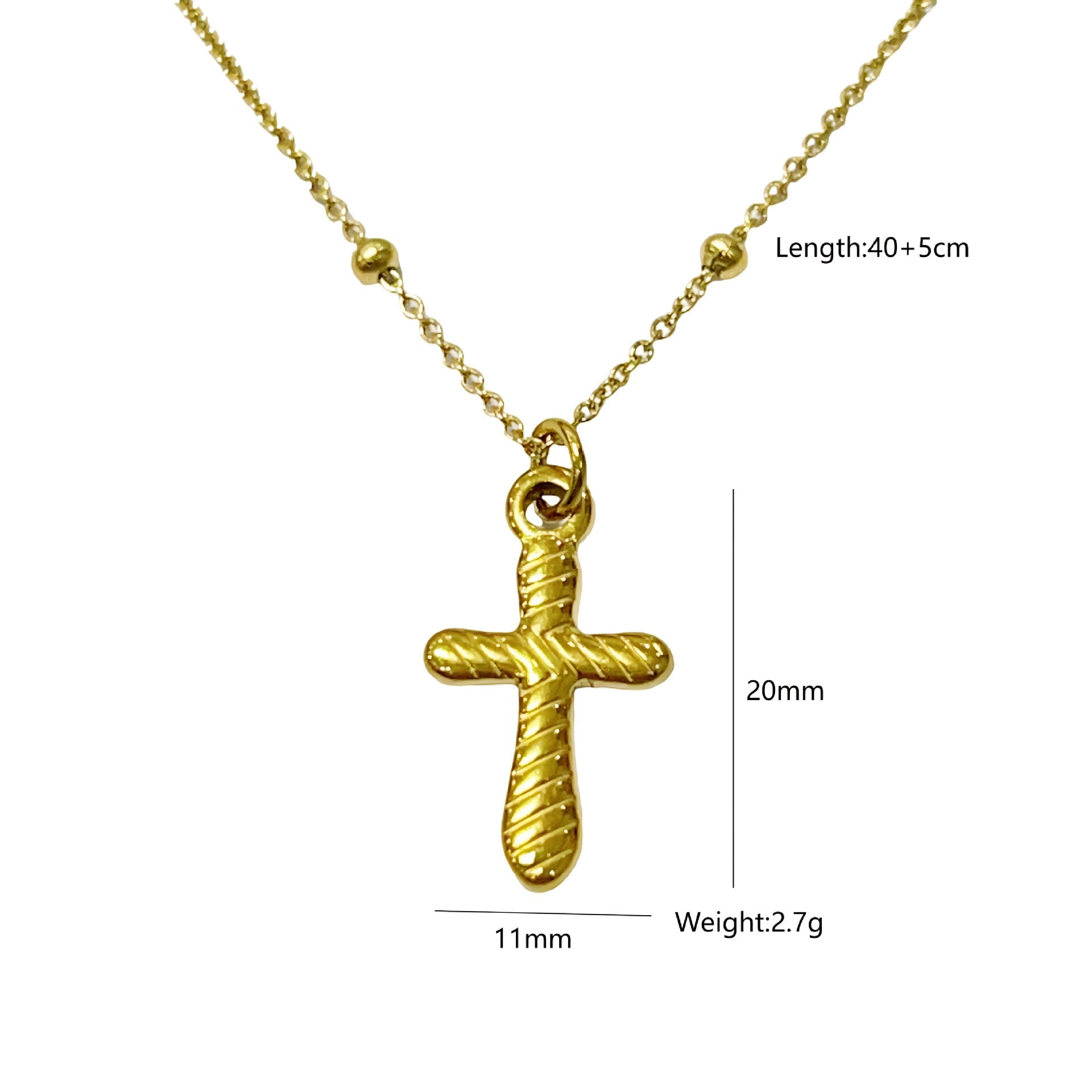 Jewelry Modern Style Classic Style Cross 304 Stainless Steel Plating Pendant Necklace