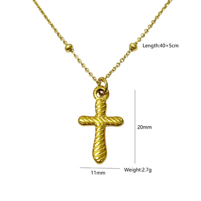 Jewelry Modern Style Classic Style Cross 304 Stainless Steel Plating Pendant Necklace
