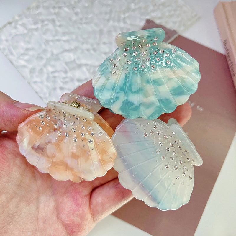 Women's Lady Korean Style IG Style Scallop Shell Acetic acid sheets Hair Claws
