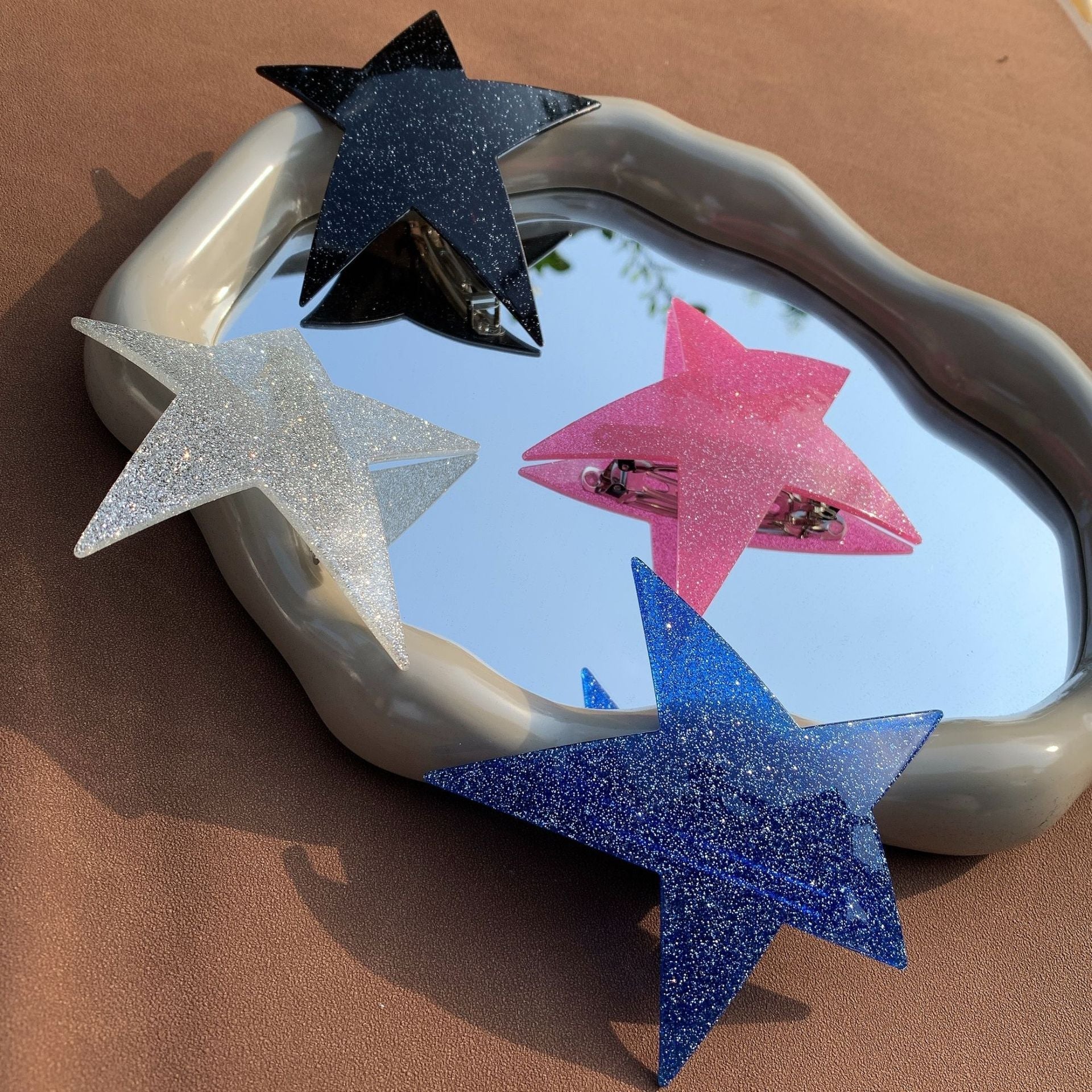 y2k tie dye star acetic acid sheets hair clip