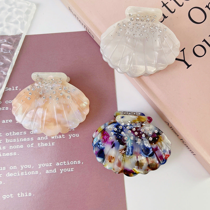 Women's Lady Korean Style IG Style Scallop Shell Acetic acid sheets Hair Claws