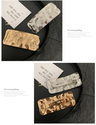 Women's Exaggerated Artistic Square Alloy Hair Clip