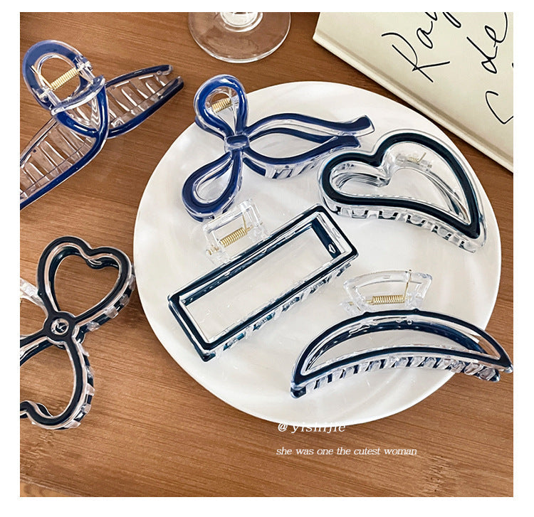 Casual Simple Style Heart Shape Bow Knot Arylic Alloy Hair Claws 1 Piece