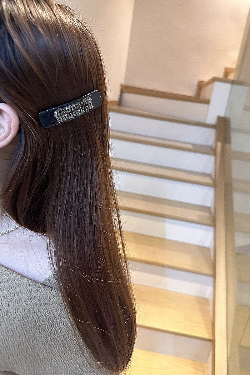 Women's Simple Style Solid Color Rhinestone Hair Clip