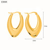 1 Pair Basic Simple Style Classic Style U Shape Geometric Round Plating Titanium Steel Earrings
