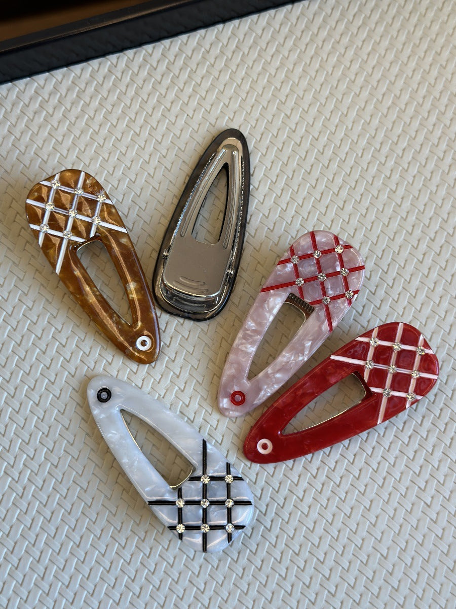 Women's Simple Style Classic Style Color Block Acetic acid sheets Inlay Zircon Hair Clip