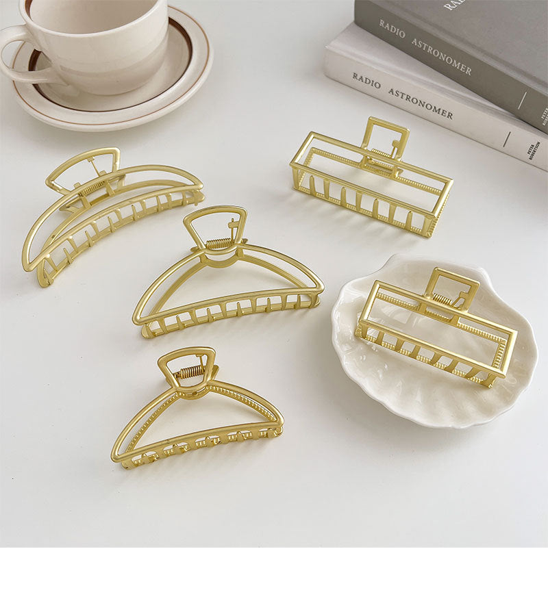retro geometric alloy plating hair claws