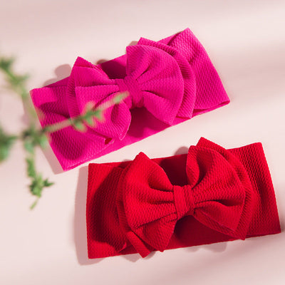 fashion children's solid color double-layer bowknot hairband