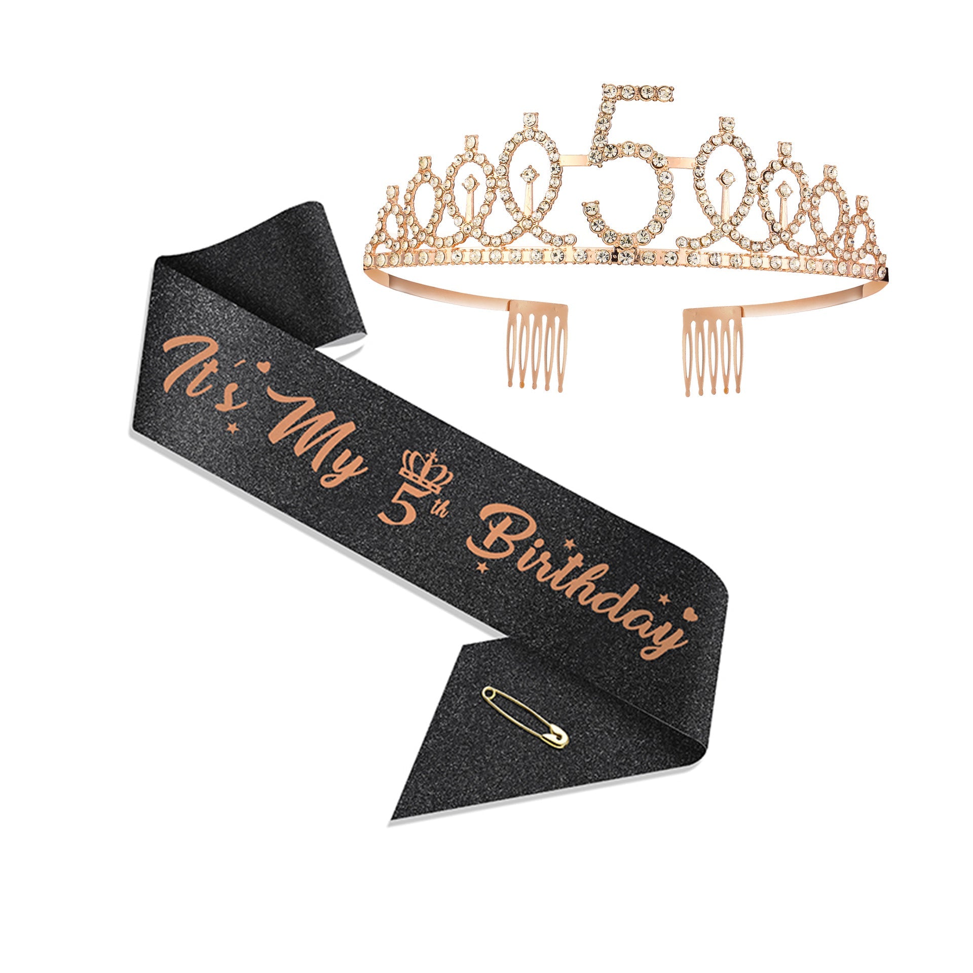 Girl'S Cartoon Style Letter Crown Metal Stoving Varnish Crystal Crown