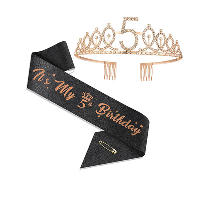 Girl'S Cartoon Style Letter Crown Metal Stoving Varnish Crystal Crown